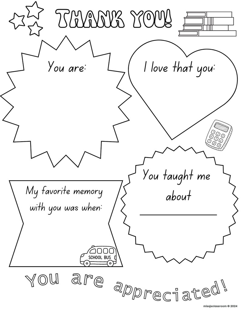 Teacher Appreciation Thank You Note Personalized Template - Etsy