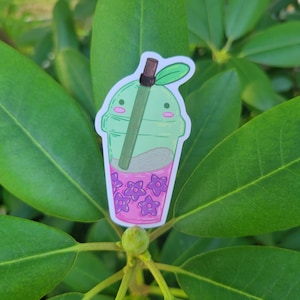 Stardew Valley Junimo Stardrop Boba Tea Handmade Custom Sticker