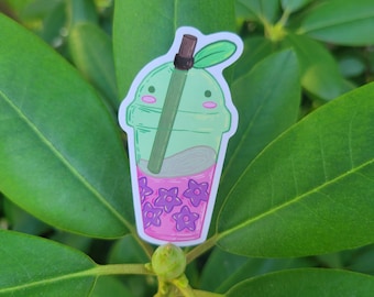 Stardew Valley Junimo Stardrop Boba Tea Handmade Custom Sticker