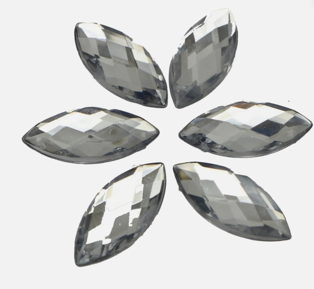 Clear Horse Eye Rhinestones 9x20mm: Petal Shaped Flatback Gems, 50pcs ...