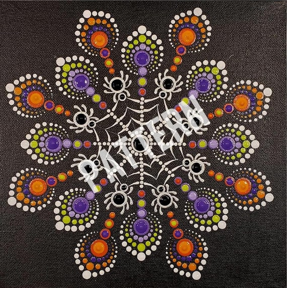 Itsy Bitsy Spider, Halloween, Dot Pattern, Dot Mandala Tutorial, Dotting Instructions, Dotting Pattern, Dotting, Erin Ridley