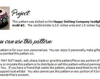Starlight, Pattern, Tealight Candle Mold 1, Happy Dotting Company Tealight  , Dotting Instructions, Tutorials, Erin Ridley 