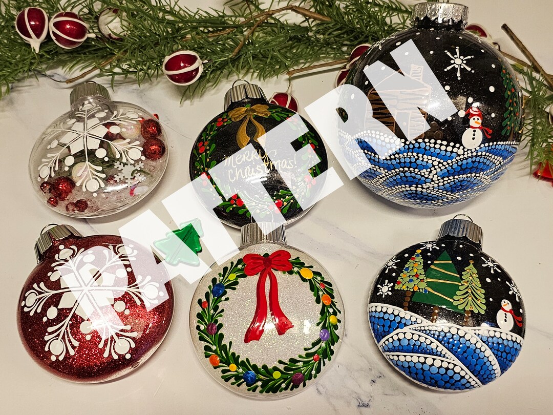 Christmas Ornaments Set 3, Dotting Pattern, Dotting, How to Dot