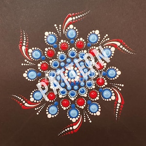 Old Glory, Pattern, Dot Mandala, Tutorial, Dotting instructions, Dotting Pattern, Dotting Instructions, Red White Blue, USA, Erin Ridley