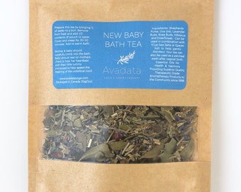 Baby Herbal Bath Tea - 100% Natural Lavender Rose Uva Ursi Shepherds Purse