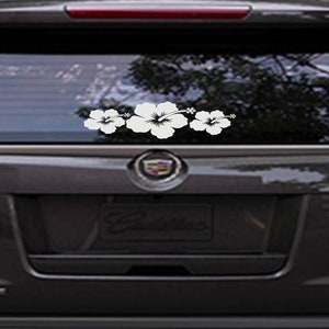 Hibiscus Car Decal / Flower Decal / Hibiscus Wall Decal / Hibiscus Laptop Decal