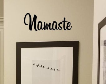 Namaste Decal, Yoga Wall Decal, Vinyl Wall Decal Namaste, Wall Stickers, Namaste Home Decor, Office Wall Art, Namaste Decal Sign