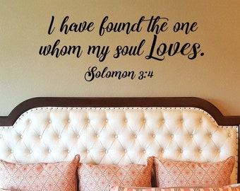 I have found the one whom my soul loves Wall Decal, Marriage Decal, Couple Decal, Love Wall Decal Sign, Christian Wall Decal Sticker