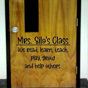 School Classroom Decal / Classroom Decor / Personalized Classroom Welcome Sign / Teacher Name Decal / Classroom Door Decal / Student Decal