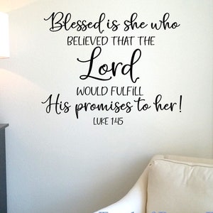 Blessed is she who believed sticker, Christian stickers, faith stickers,  Jesus sticker