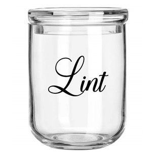 Lint Jar Label / Lint Decal Label / Laundry Room Decor / Laundry Room Organization Labels / Laundry Lint Sticker / Lint Canister Decal
