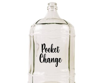 Pocket Change Decal / Change Sticker Label / Lost Change Label / Keep the Change Sticker / Savings Money Bank Labels / Spare Change Label