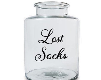 Script Lost Socks Label Decal / Laundry Room Decor / Lost Socks Label  for Container / Lost Socks Sticker / Laundry Room Organization Labels