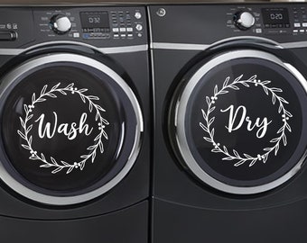 Washer & Dryer Decals / Laundry Decals / Laundry Room Decals / Wash Dry Decal Stickers / Laundry Room Decor / Wash Dry Decal Signs