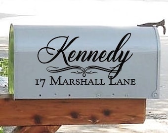 Cursive Mailbox Decal / Custom Mailbox Decal / Mailbox Address Sticker Decal /  Classic Mailbox Decal /  Address Decals