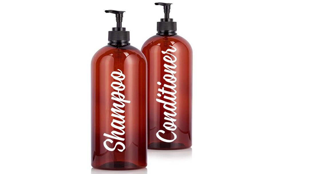 Shampoo Conditioner Decals / Bathroom Decals / Shampoo Etsy