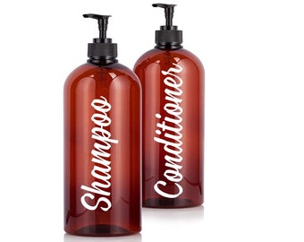 Shampoo Conditioner Decals / Bathroom Decals / Shampoo Conditioner Decal Sticker / Bathroom Organization Labels / Soap Decal Label