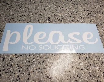 Please No Soliciting Door Decal/ Please No Soliciting Wall Words/Wall Transfer Sticker/Front Door Decal/Entryway Decal