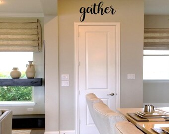 Gather Wall Decal / Happy Thanksgiving Wall Decal / Harvest Wall Transfer Decor/ Thanksgiving Wall Tattoo Sticker /Gather Decal Sign