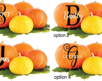 Puede incluir: Cuatro calabazas con diferentes nombres tallados en ellas. Las calabazas están dispuestas en dos filas de dos. Los nombres son "Scott", "Bailey", "James" y "Gittens".