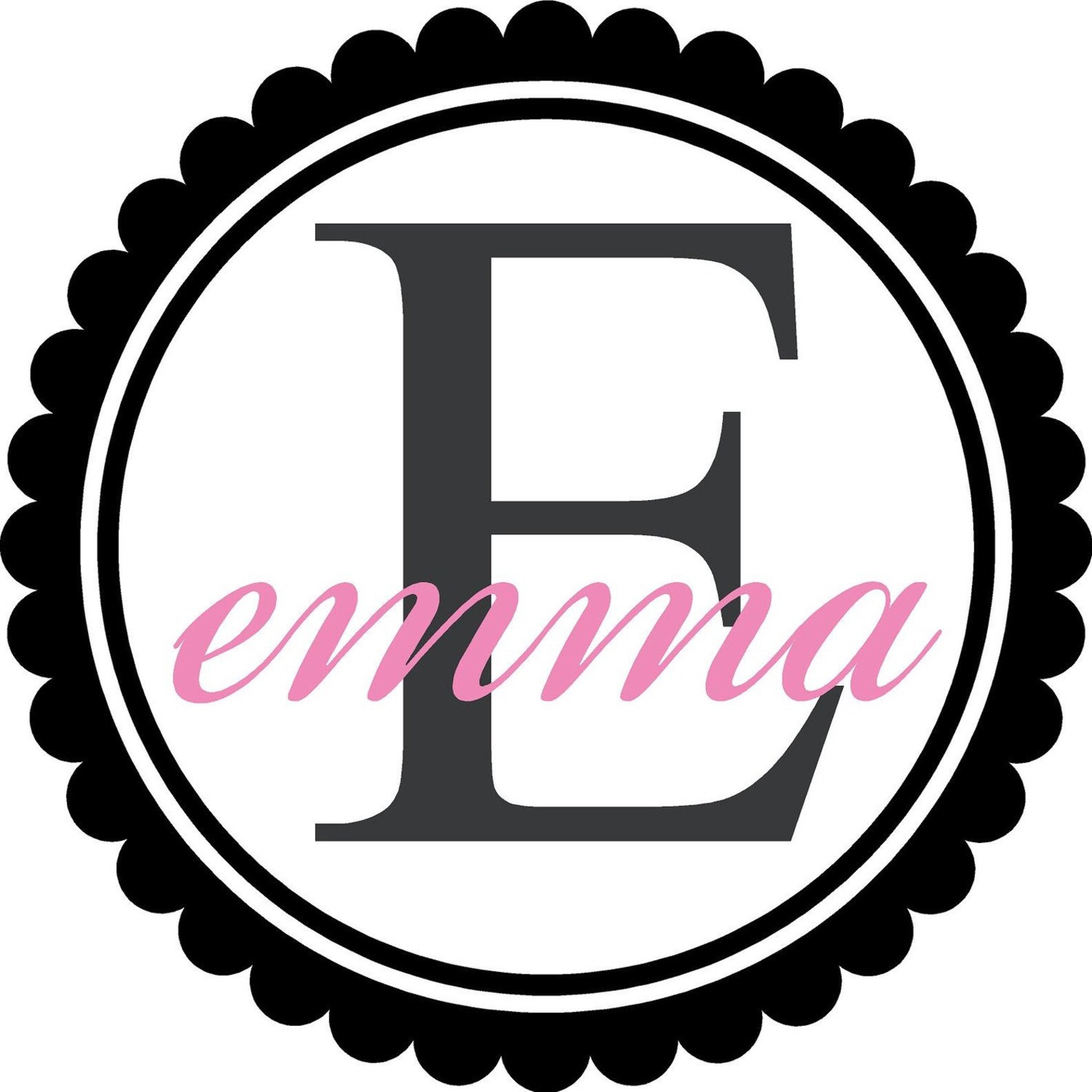 Wall Decal Wall Transfer Large Monogram With Elegant Script Etsy