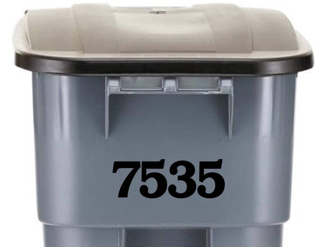 Classic Bold Address Decal for Trash Bin / Garbage Bin Decal / Large Trash Can Numbers Decal