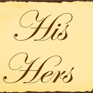 His Hers Wall Decal/sticker/lettering/transfer Wedding Shower Gift - Etsy