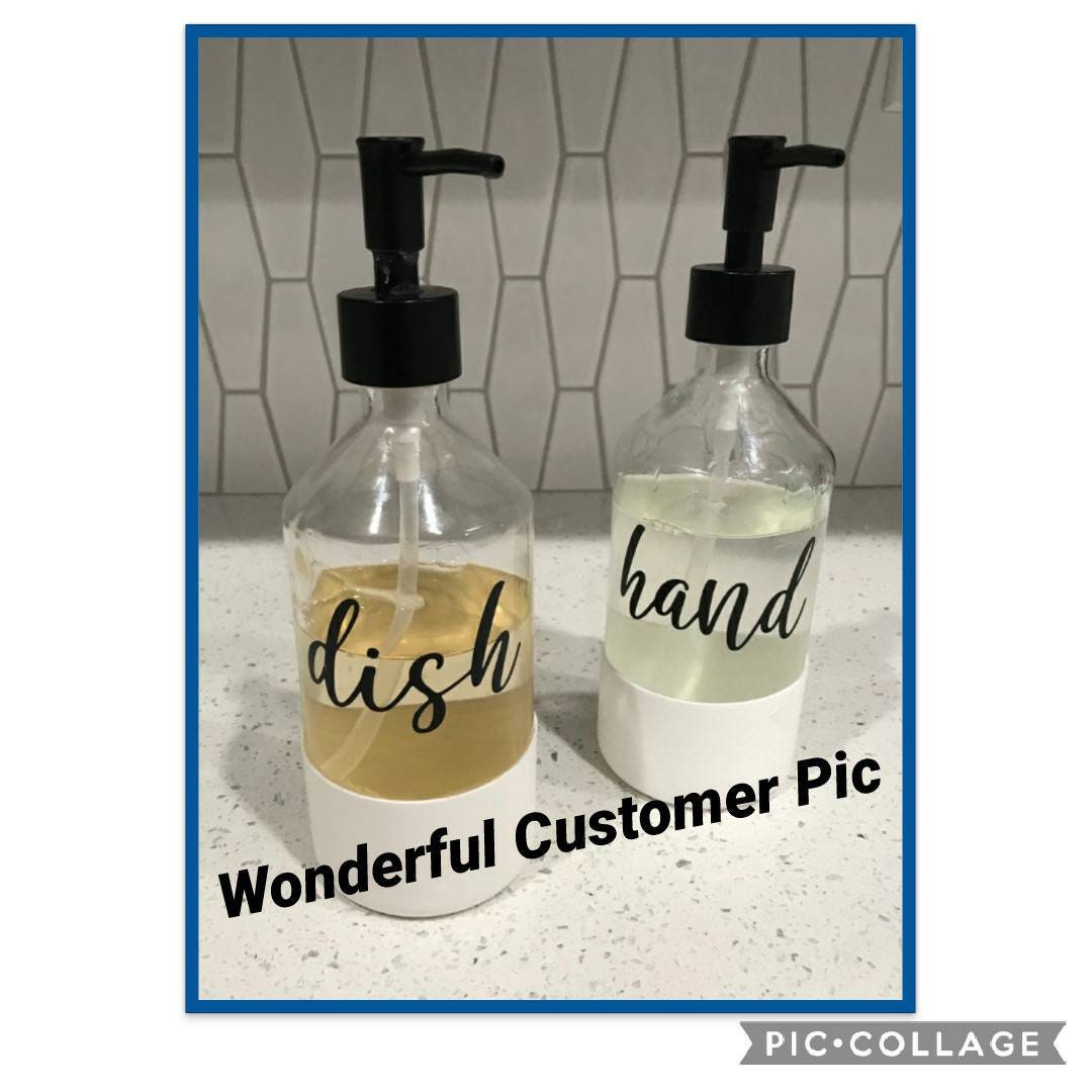 Hand Dish Decal Labels / Kitchen Decor / Hand Soap Label / Dish Soap