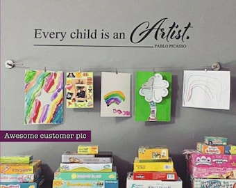 Every child is an Artist wall decal, create draw paint children's wall decal, kids artwork display, art teacher room decal sticker, playroom