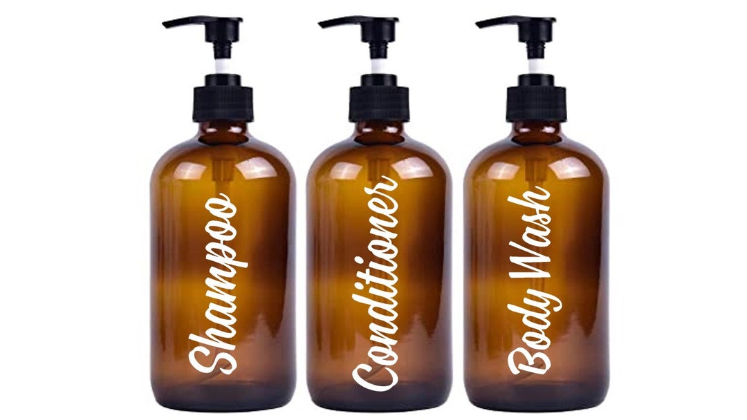 Shampoo Conditioner Decals / Bathroom Decals / Shampoo Conditioner