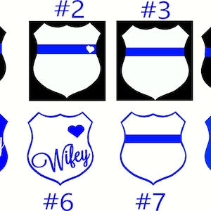 Back the Blue/Police Wife/Support the Police with hearts Car or Truck Decals/Laptop Decals/Door Decals