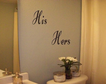 His  Hers Wall Decal/Sticker/Lettering/Transfer