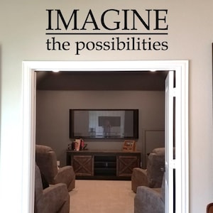 Imagine the Possibilities Wall Decal / Motivational Wall Words / Inspirational Wall Words / Endless Possibilities Transfer Sticker