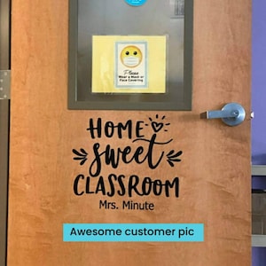 Home Sweet Classroom Door Decal / Classroom Door Vinyl Wall Decal / School Elementary Classroom Teacher Decal / Teacher Welcome Sign