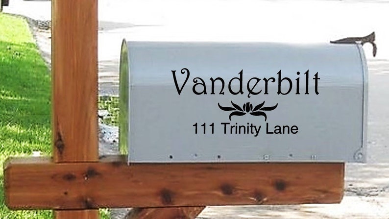 Flower Mailbox Decal Custom Mailbox Decal Mailbox Address Sticker Decal Classic Mailbox Decal Address Decals