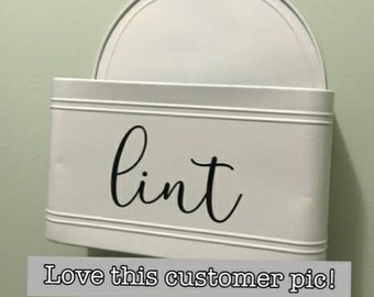 Laundry Lint Decal Label / Laundry Room Decor / Laundry Room Organization Labels / Lint Sticker / Lint Canister Decal / Lint Jar Sticker