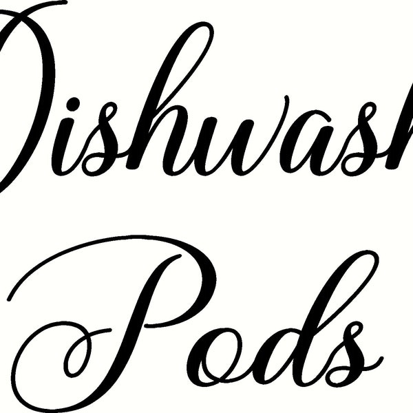 Dishwasher Pods Label Decal / Kitchen Room Decor / Laundry Detergent Label / Dishwasher Pods Sticker / Kitchen Organization Labels