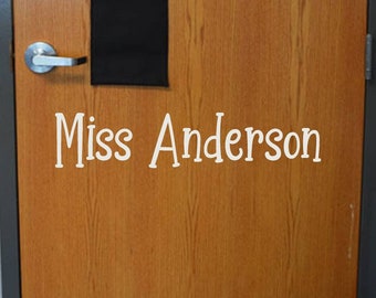 Whimsical Teacher Name / Playful Teacher Desk Sticker / School Office Name Decal / Teacher Name Door Decal / Classroom Welcome Decal Sign