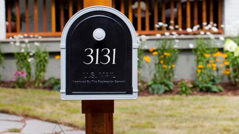 Address Numbers Mailbox Decal / Front Mailbox Numbers Decal / Mailbox Address Sticker Decal / Classic Mailbox Decal / Address Label Numbers image 1