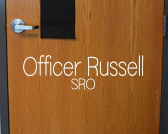 School Resource Officer Name Decal / SRO Decal / School Police Office Name Decal Sign / Front Office Name Decal / Administration Name Decal