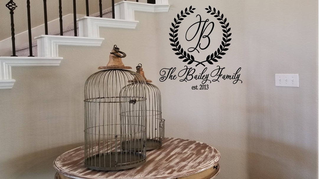 Monogram Wall Decal Sticker / Stunning Script Monogram Wall Decal ...