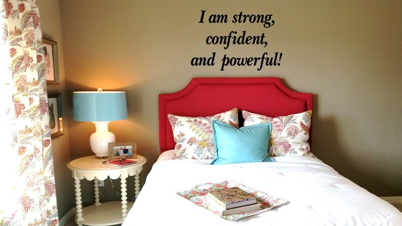 I am Strong Confident and Powerful Wall DecalChild Baby Nursery SignInspirational Wall WordsPersonal Motivation Wall Transfer