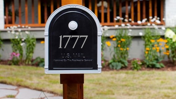 Mailbox decal, address decal, mailbox numbers, mailbox stickers, mailbox  lettering, mailbox design with trees