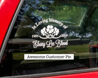 In Loving Memory Car Decal/ Mother Aunt Decal/ In Loving Memory SUV Decal / Flowers Memorial Car Decal / Beautiful Woman's Car Decal/Mom