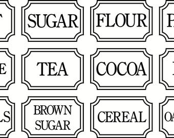 Kitchen Organization Labels / Pantry Label Decals / Jar Label Stickers / Canister Labels / Kitchen Labels / Nursery Labels / Office Decals