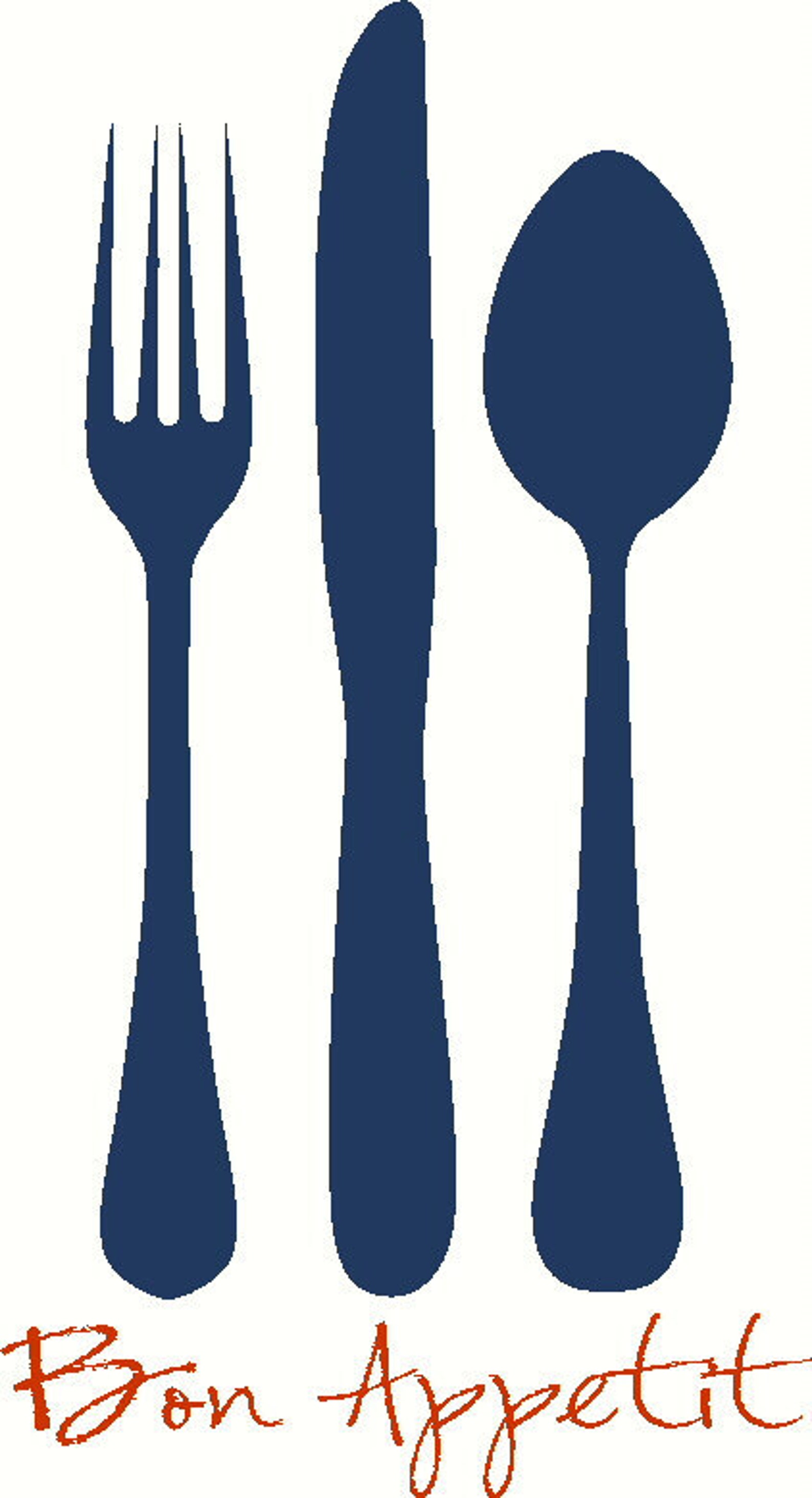 Bon Appetit/eat With Large Silverware Wall Decal Wall Stickers Wall ...