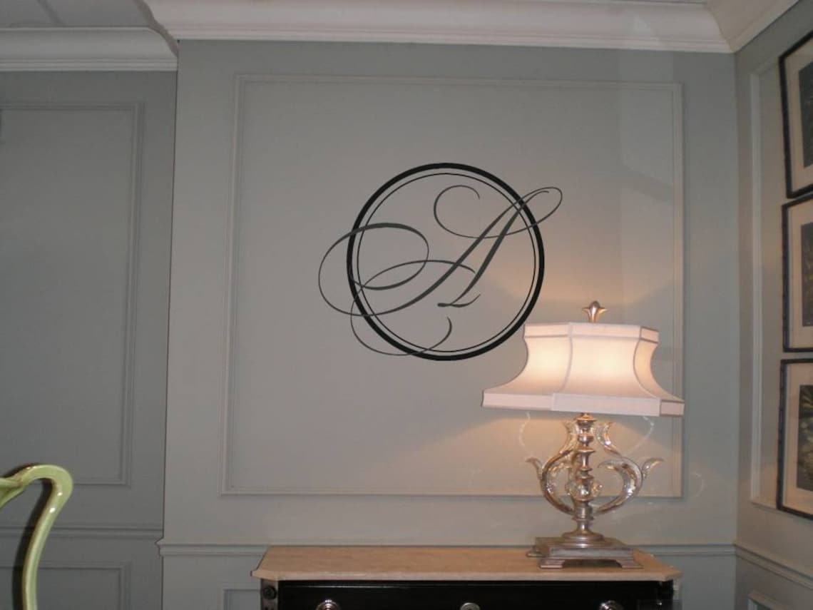 Wall Decal Quote Monogram Elegant Script Monogram Wall Decal - Etsy