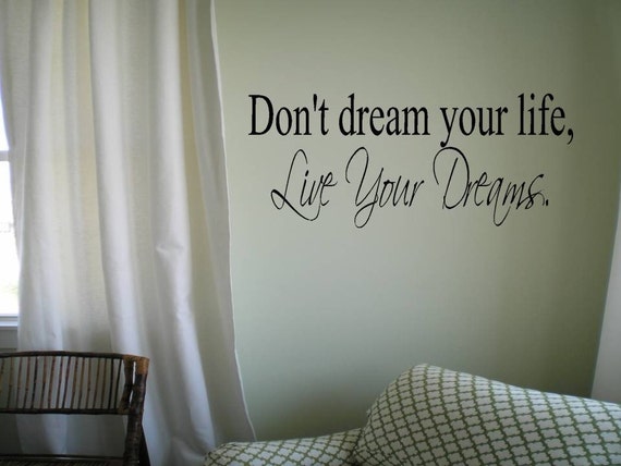 ZSSZ Dont Dream Your Life Live Your Dream Vinyl Wall Decals Quotes Inspirational Motto Positive Life Art Letters Words Wall Sayings Room Décor 