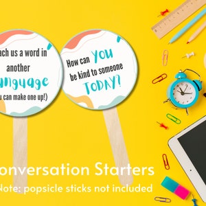 Conversation Starters for Classroom Printable - Paint Splatter