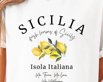 T-shirt Sicile Italie T-shirt Positano T-shirt Citrons Sicile Italie du Sud Chemise unisexe Cadeaux d'Italie Cadeau Palerme Côte amalfitaine